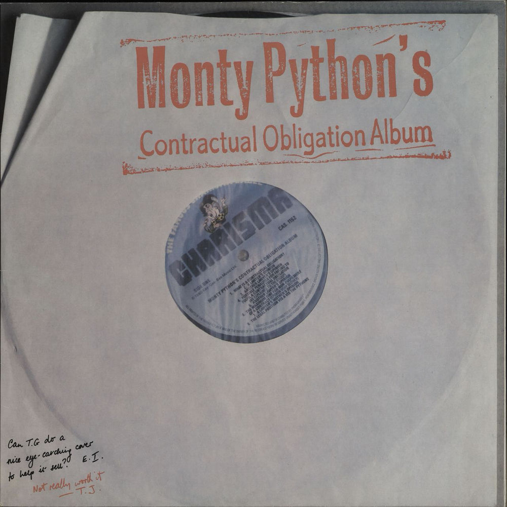 Monty Python Monty Python's Contractual Obligation UK vinyl LP album (LP record) CHC34