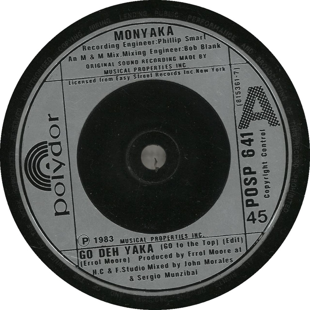 Monyaka Go Deh Yaka (Go To The Top) UK 7" vinyl single (7 inch record / 45) POSP641