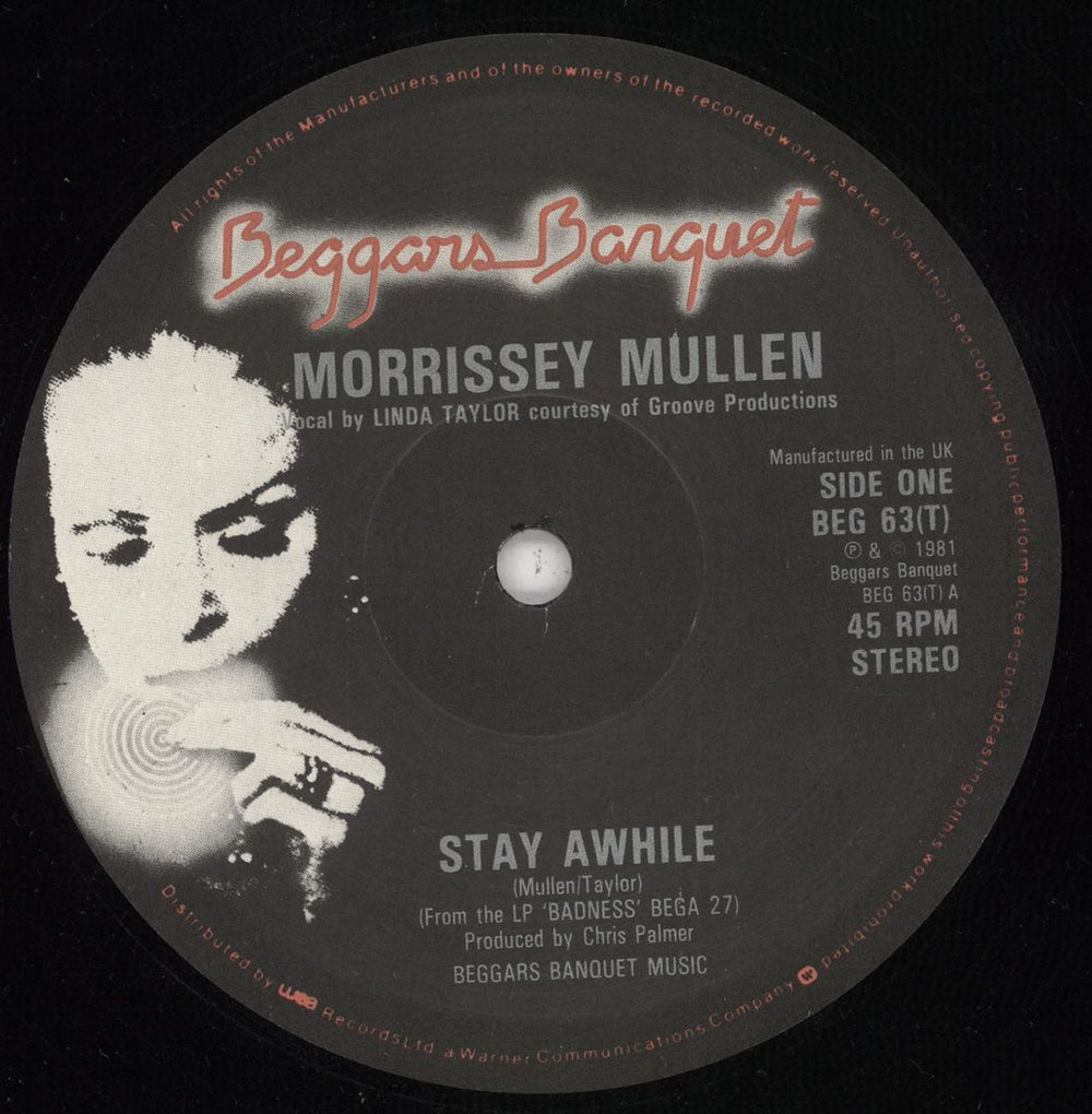 Morrissey Mullen Stay Awhile UK 12" vinyl single (12 inch record / Maxi-single) BEG63(T)