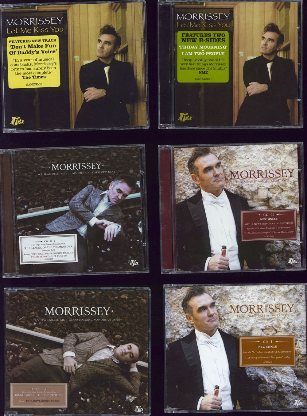 Morrissey Quantity of Six 2-CD Single Sets UK 2-CD single set (Double CD single) 6 X 2-CD SETS