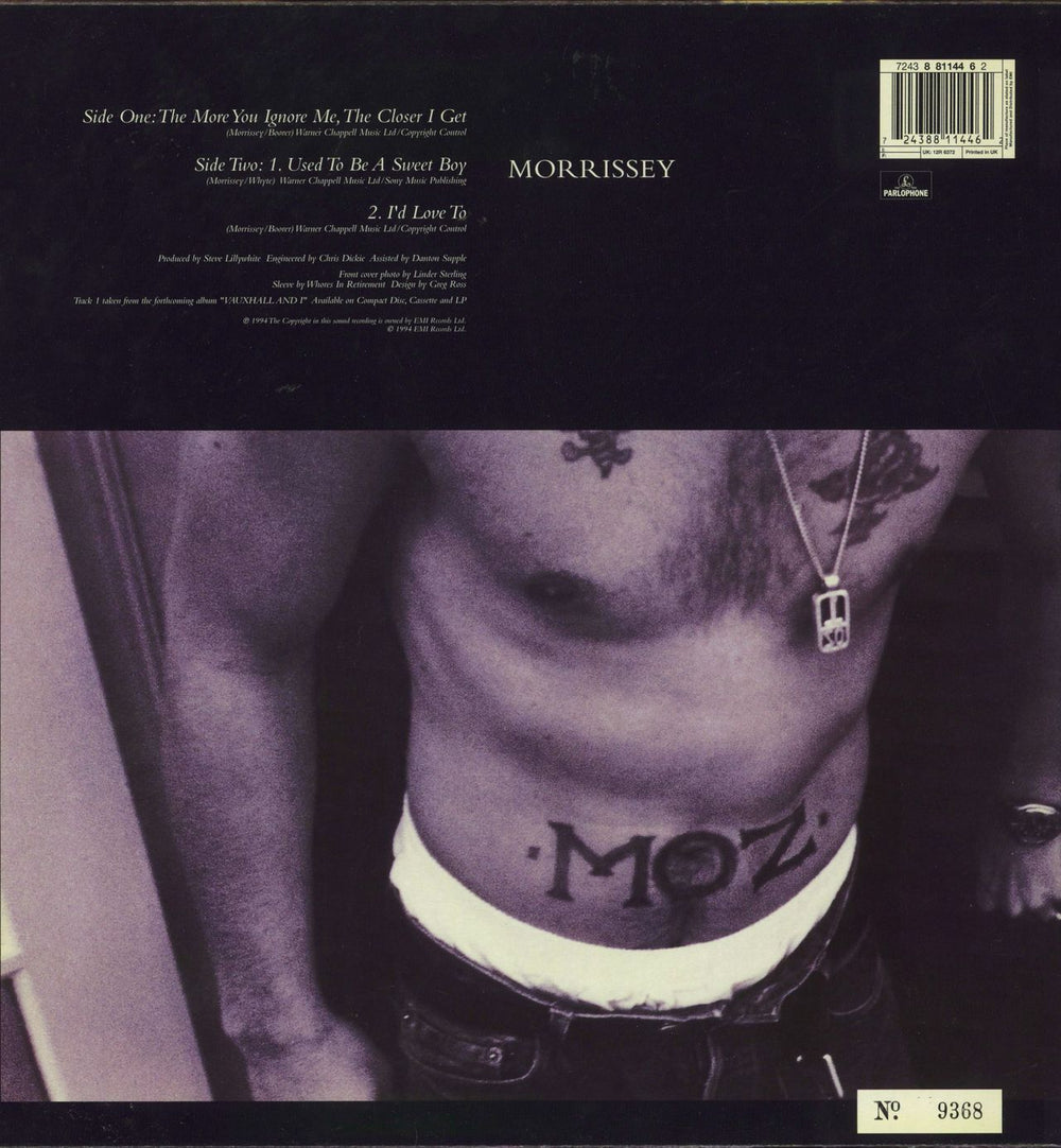 Morrissey The More You Ignore Me - Stickered + Poster - EX UK 12" vinyl single (12 inch record / Maxi-single) 724388114462