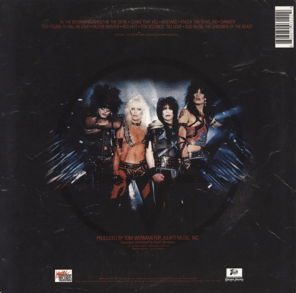 Motley Crue Shout At The Devil: Remastered - Clear & Red Swirl Vinyl US vinyl LP album (LP record) 846070031229