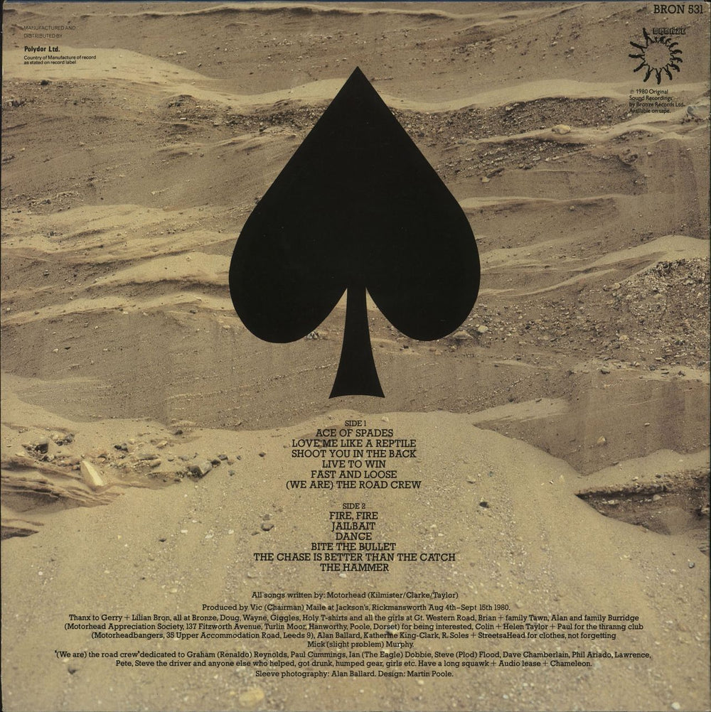 Motorhead Ace Of Spades - Gold Vinyl - EX UK vinyl LP album (LP record)