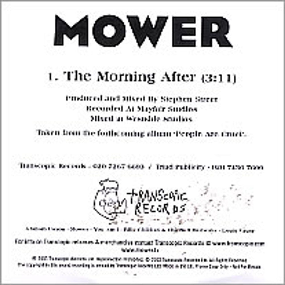 Mower The Morning After UK Promo CD-R acetate CDR ACETATE