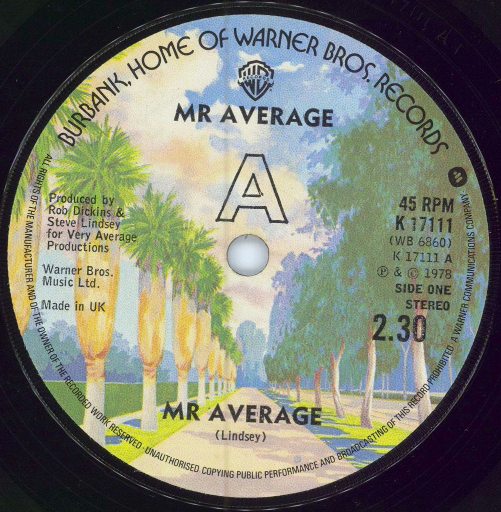 Mr Average Mr Average UK 7" vinyl single (7 inch record / 45) K17111
