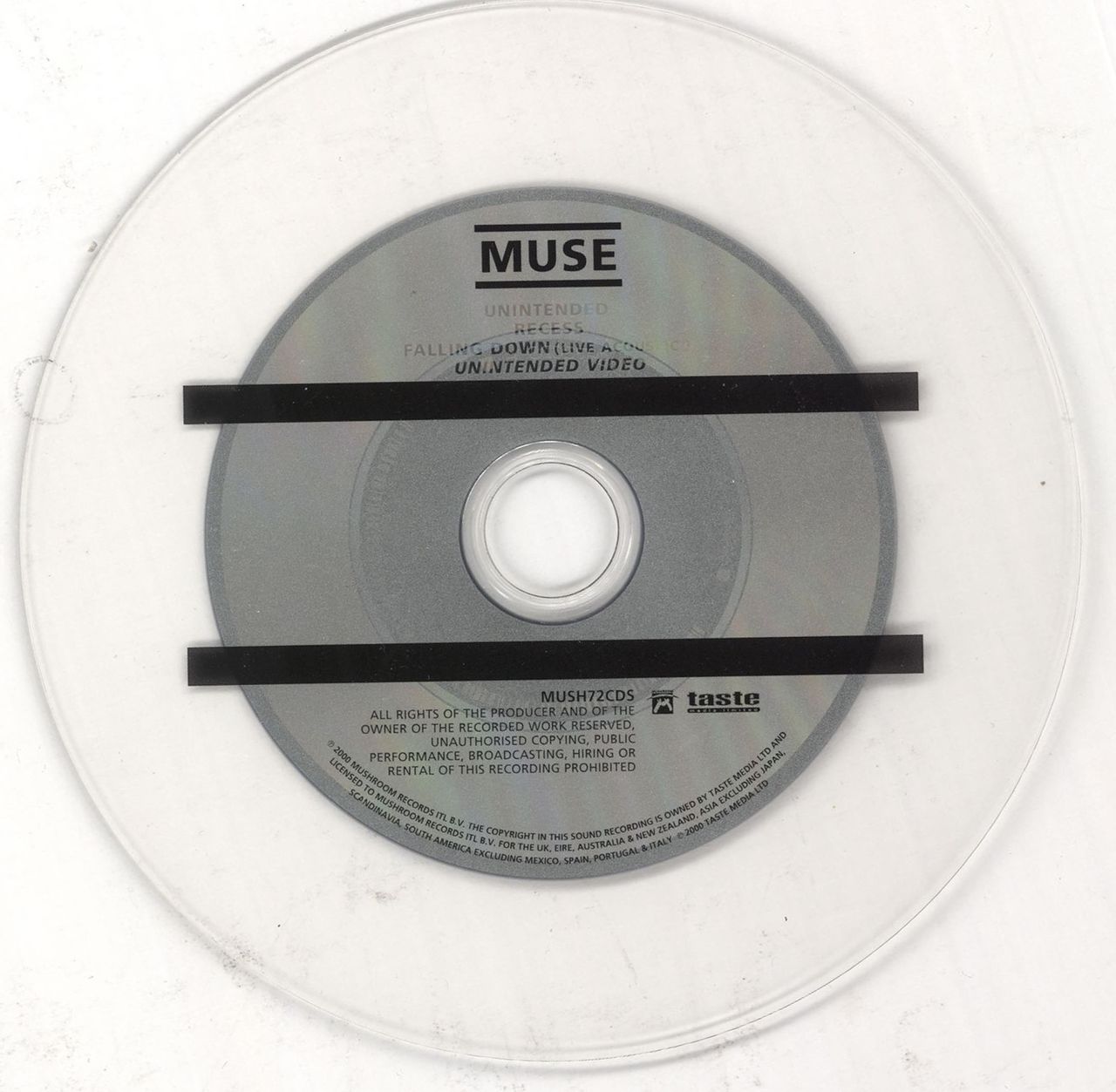 英7” Muse Unintended / Sober MUSH72S 	MUSHROOM /00080 Muse Unintended - CD1 UK CD single — RareVinyl.com