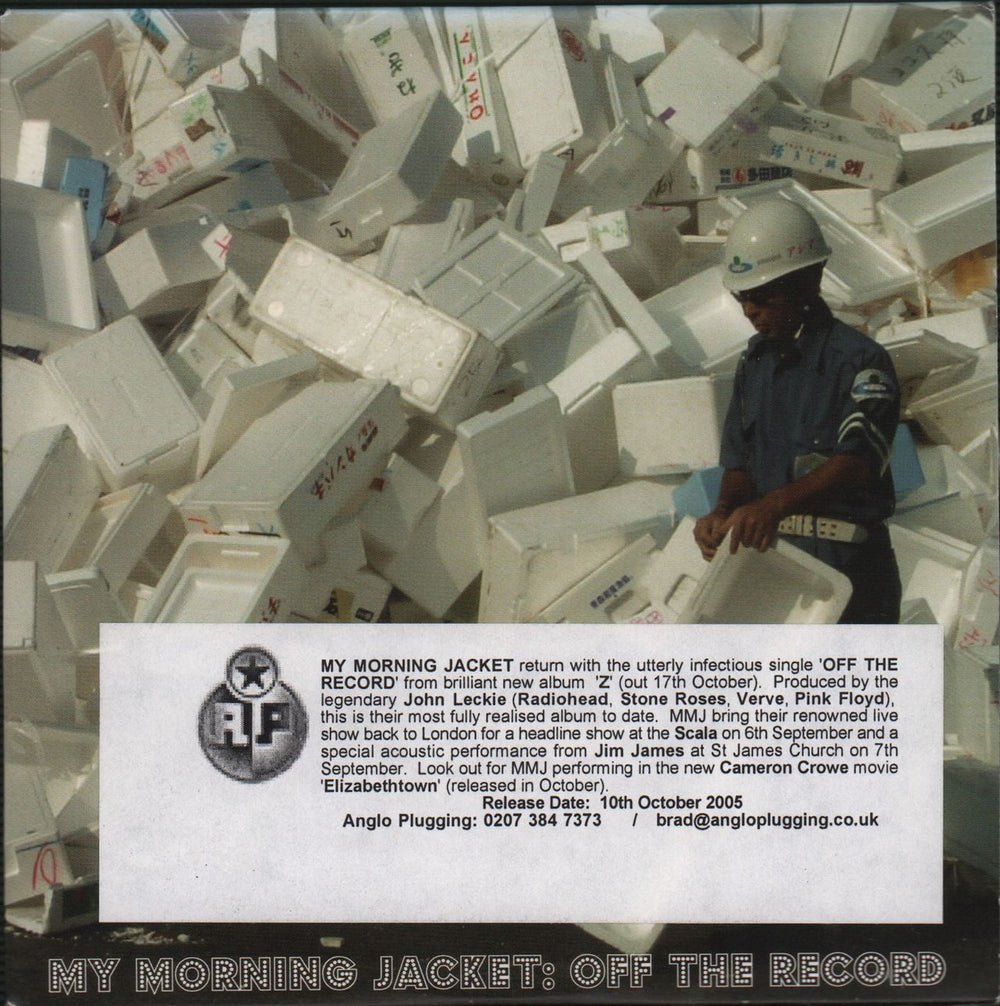 My Morning Jacket Off The Record US Promo CD single (CD5 / 5") 82876734242-2