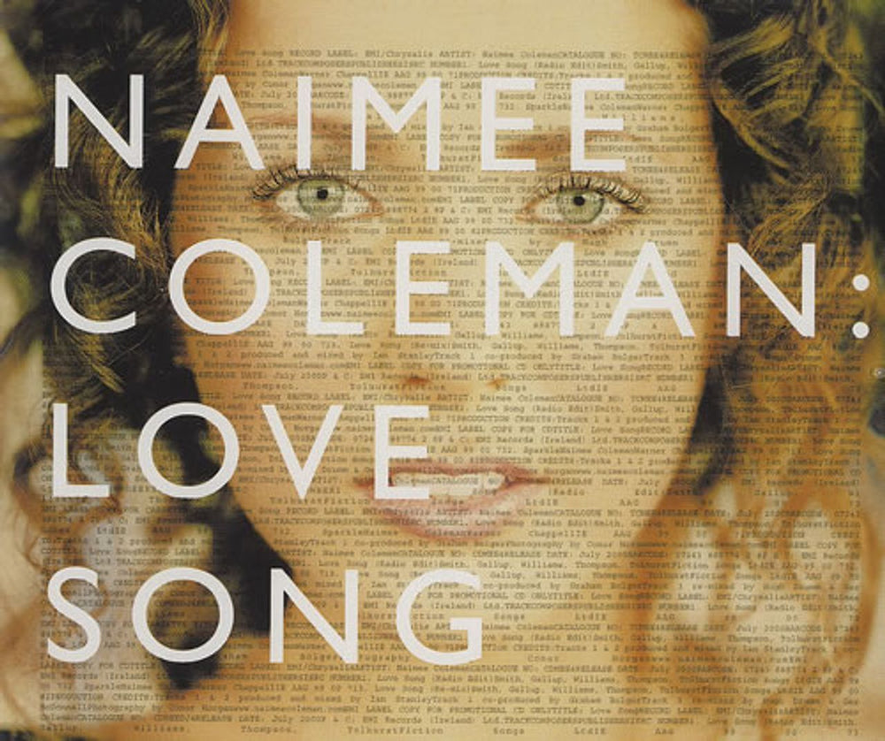 Naimee Coleman Love Song Irish Promo CD single (CD5 / 5") CDMEEDJ004