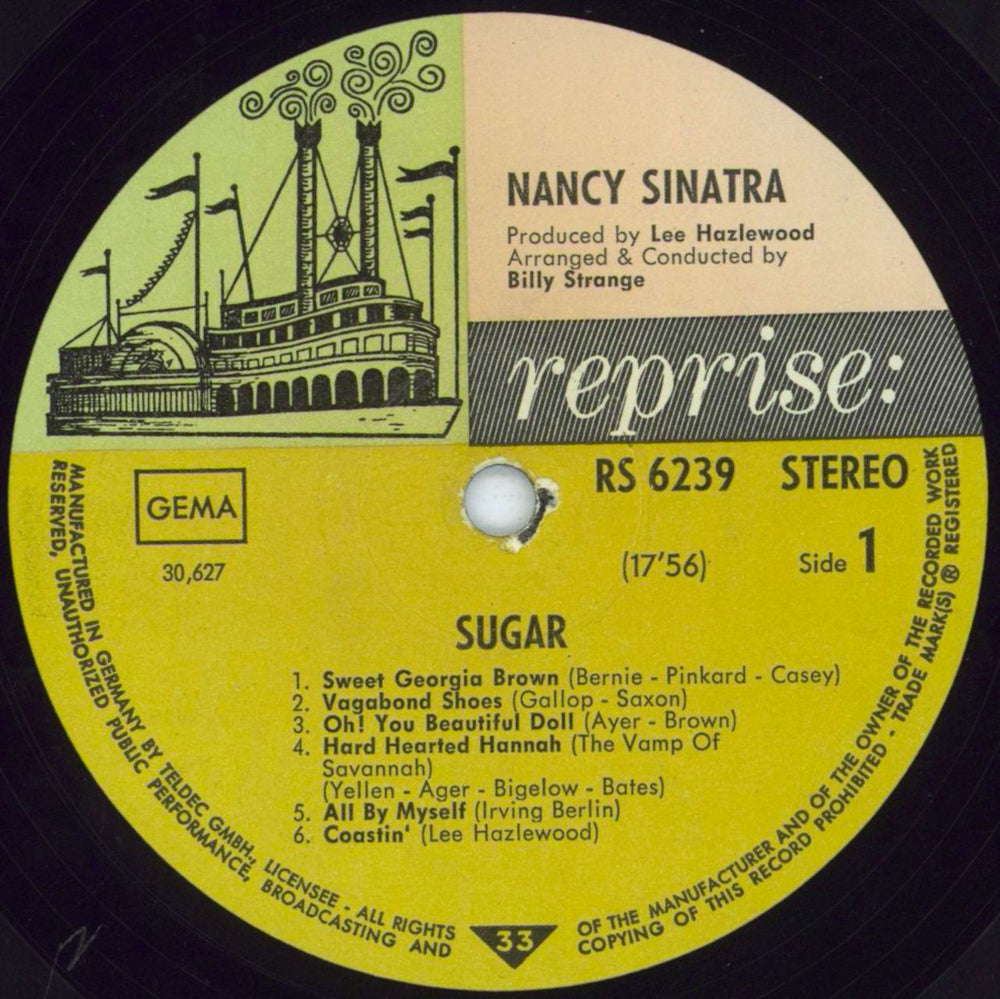 Nancy Sinatra Sugar - VG German vinyl LP album (LP record) NYSLPSU806003