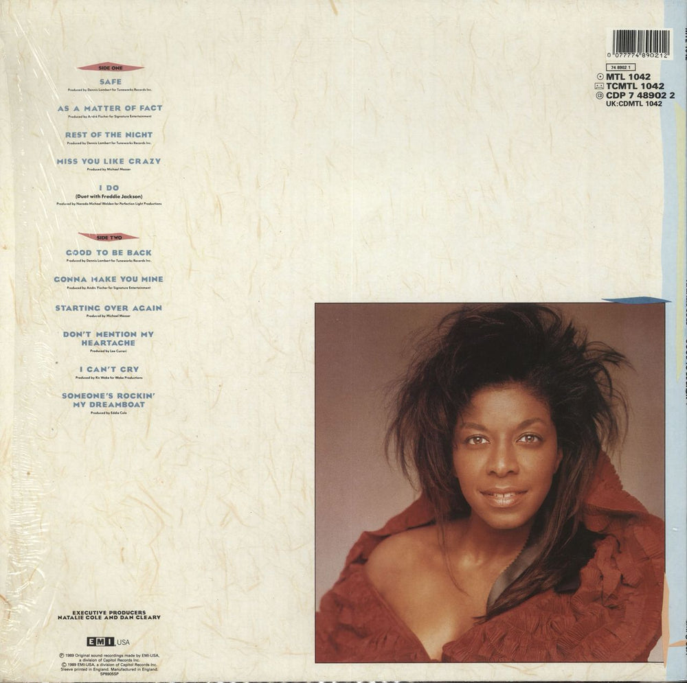 Natalie Cole Good To Be Back - shrink UK vinyl LP album (LP record) 077774890212