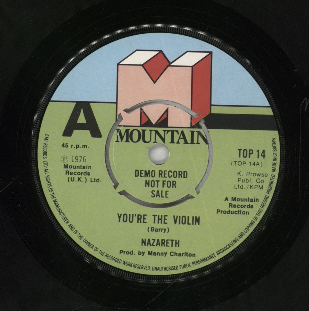 Nazareth You're The Violin - A Label UK Promo 7" vinyl single (7 inch record / 45) TOP14