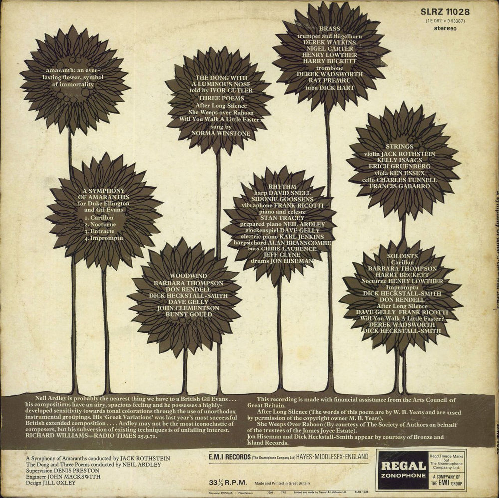 Neil Ardley A Symphony Of Amaranths - Factory Sample UK vinyl LP album (LP record)