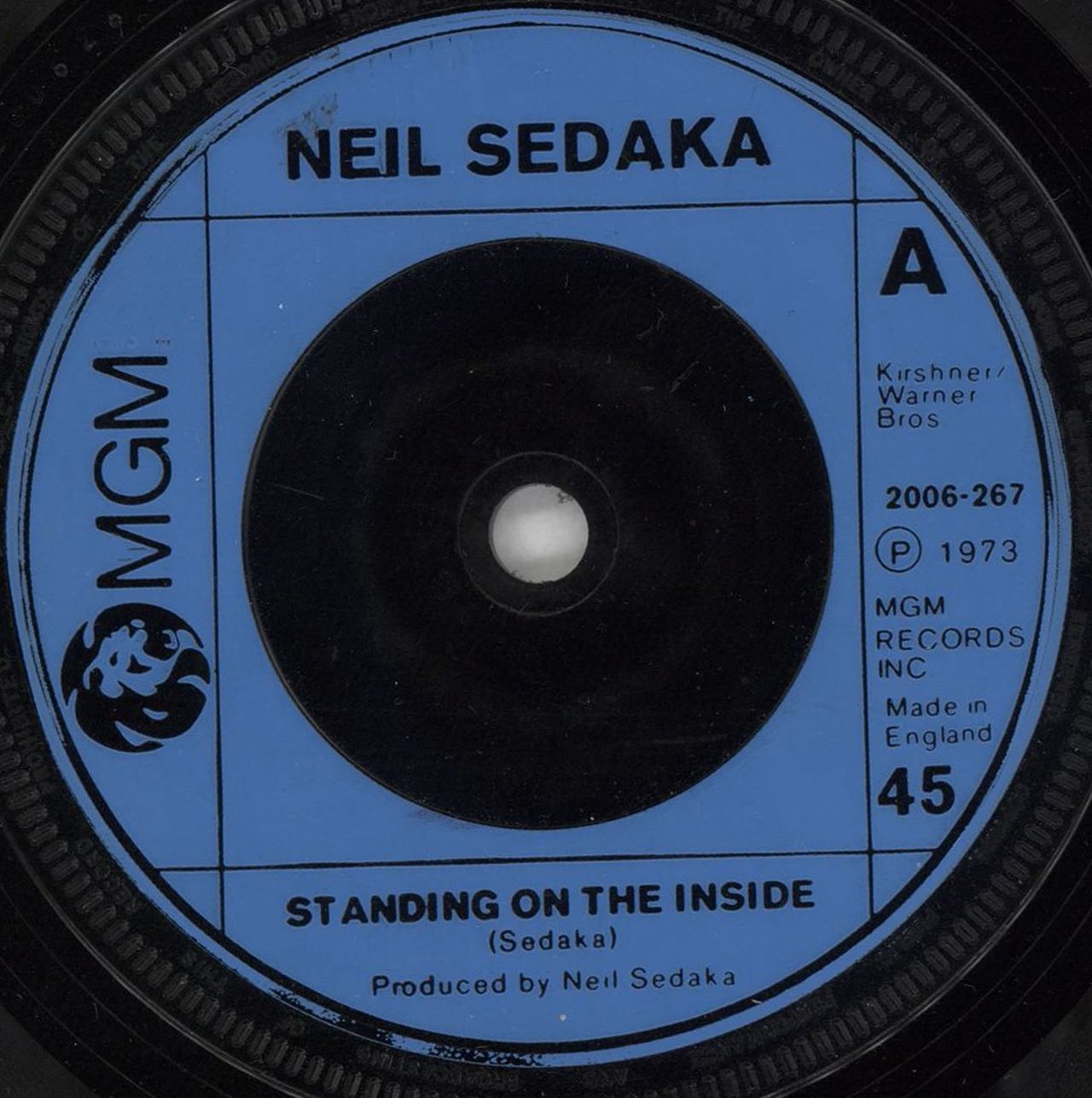 Neil Sedaka Standing On The Inside UK 7" vinyl single (7 inch record / 45) 2006-267