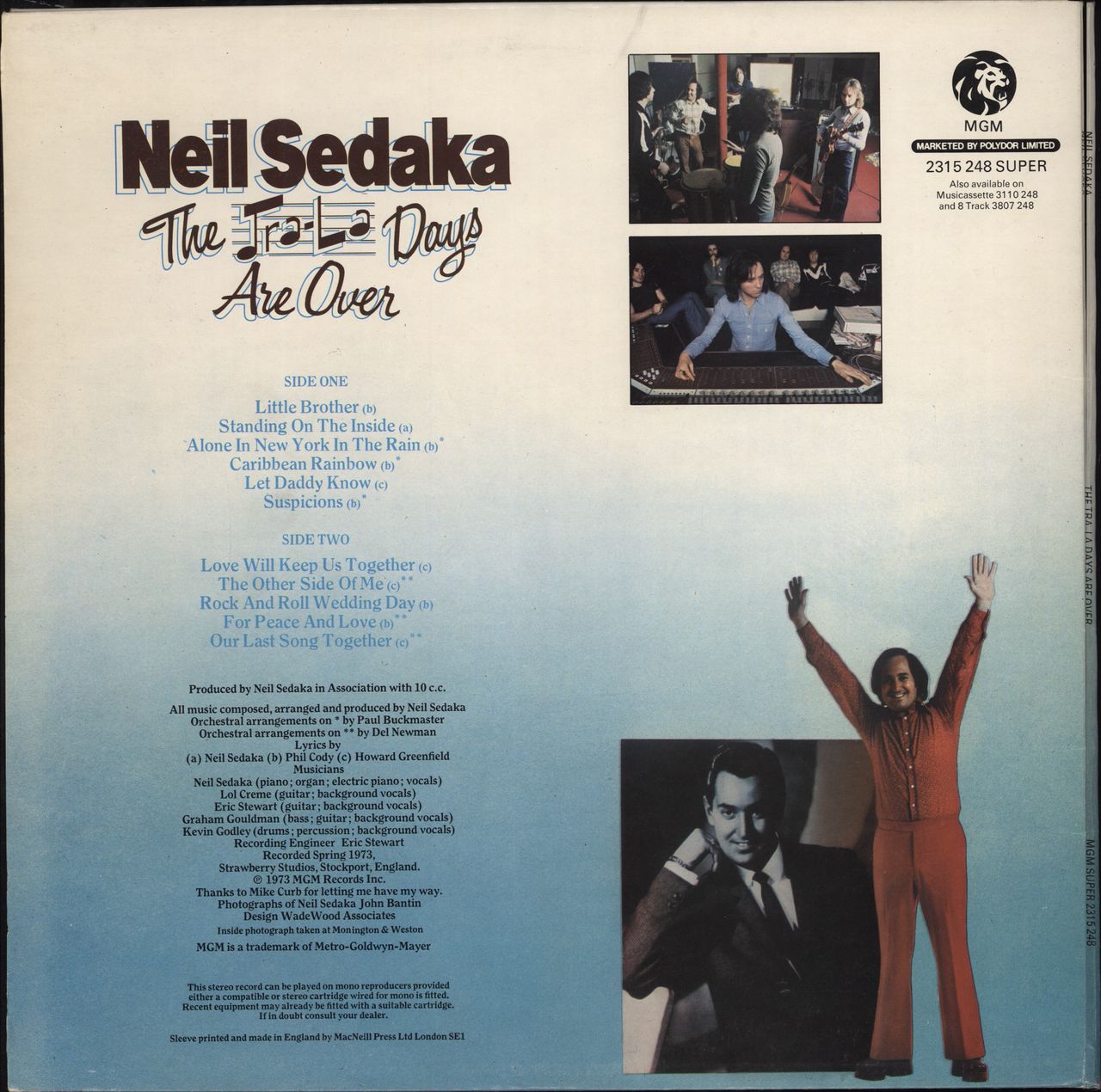 Neil Sedaka The Tra-La Days Are Over - Hype Stickered Sleeve UK vinyl LP album (LP record)