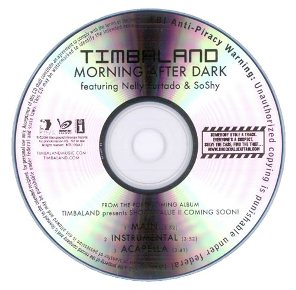 Nelly Furtado Morning After Dark US Promo CD-R acetate CD-R ACETATE