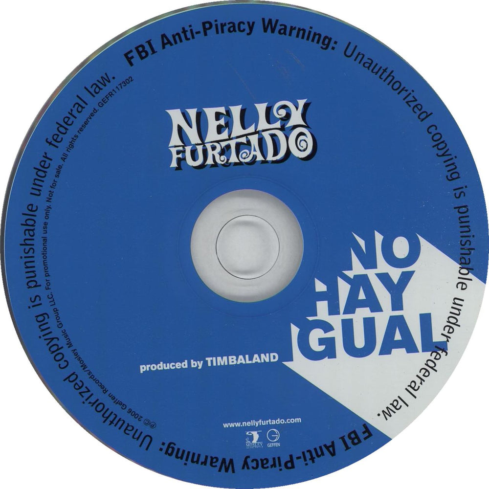 Nelly Furtado No Hay Igual US Promo CD single (CD5 / 5") GEFR117302