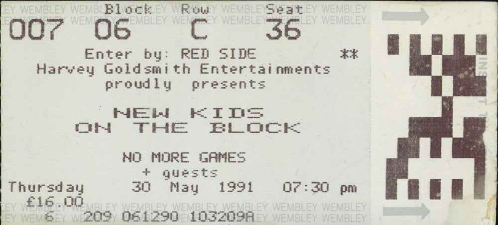 New Kids On The Block No More Games + ticket stub UK tour programme NKOTRNO768407