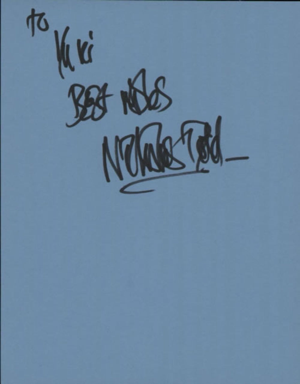 Nicholas Dodd Page From An Autograph Book UK memorabilia AUTOGRAPH