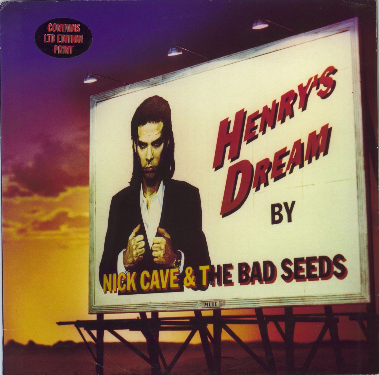 Nick Cave Henry's Dream + Art Print UK vinyl LP album (LP record) STUMM92