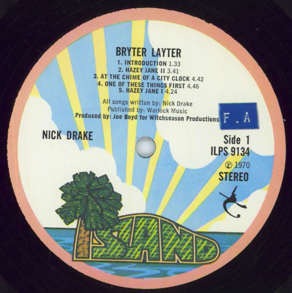 Nick Drake Bryter Layter - 1st - Stickered Label UK vinyl LP album (LP record) N-DLPBR550607