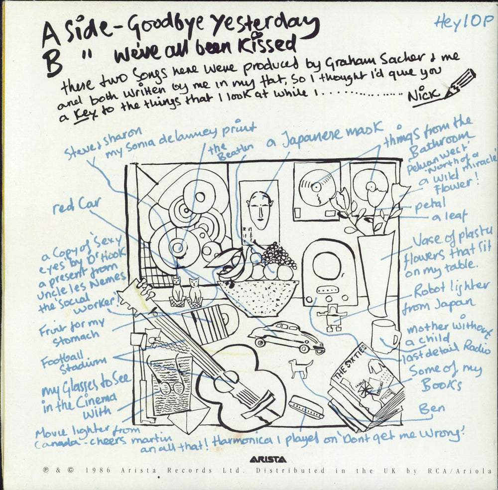 Nick Heyward Goodbye Yesterday - Poster Sleeve UK 7" vinyl single (7 inch record / 45)