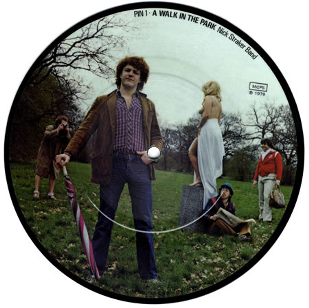 Nick Straker Walk In The Park UK 7" vinyl picture disc (7 inch picture disc single) PIN1