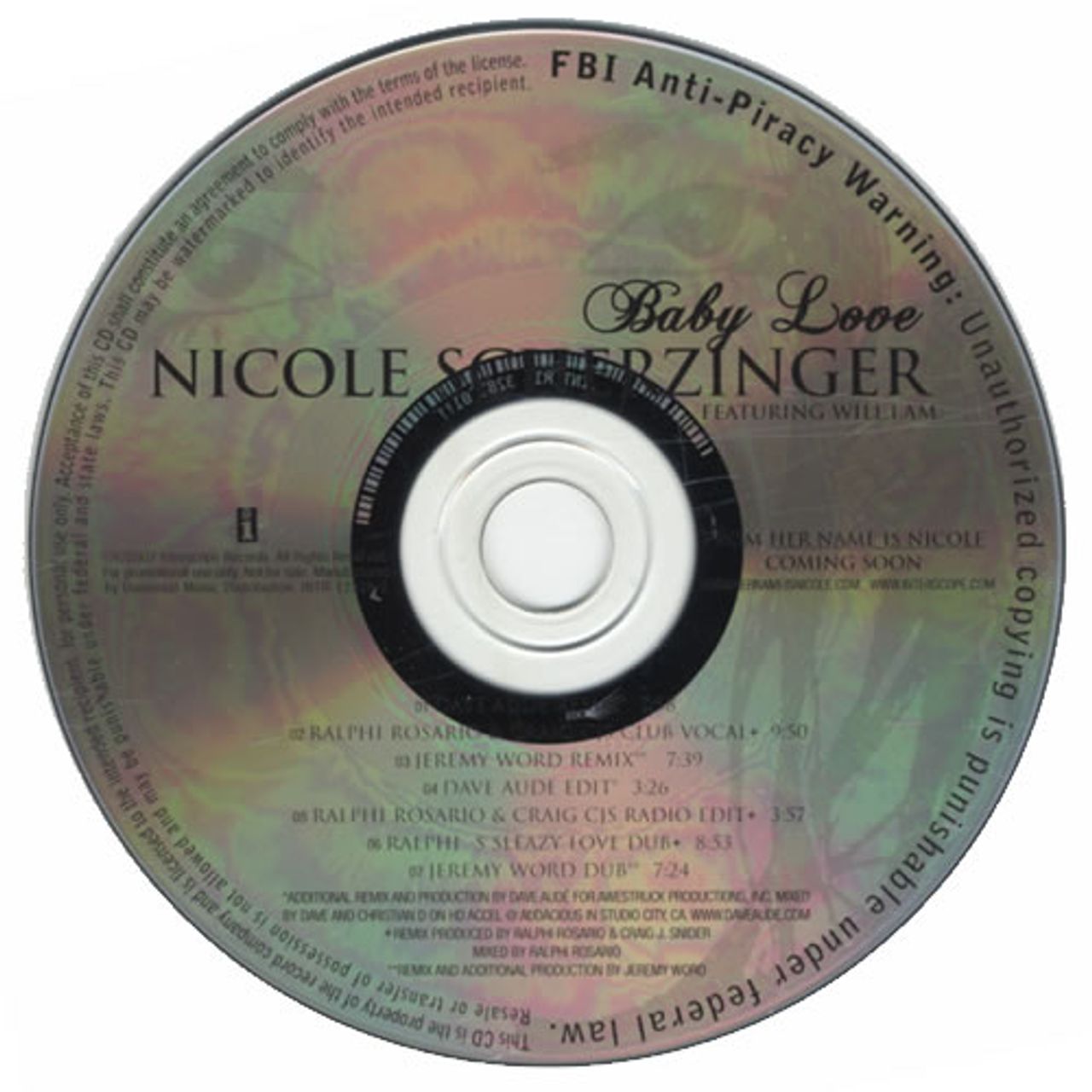 Nicole Scherzinger Baby Love US Promo CD single (CD5 / 5") INTR-12328-2