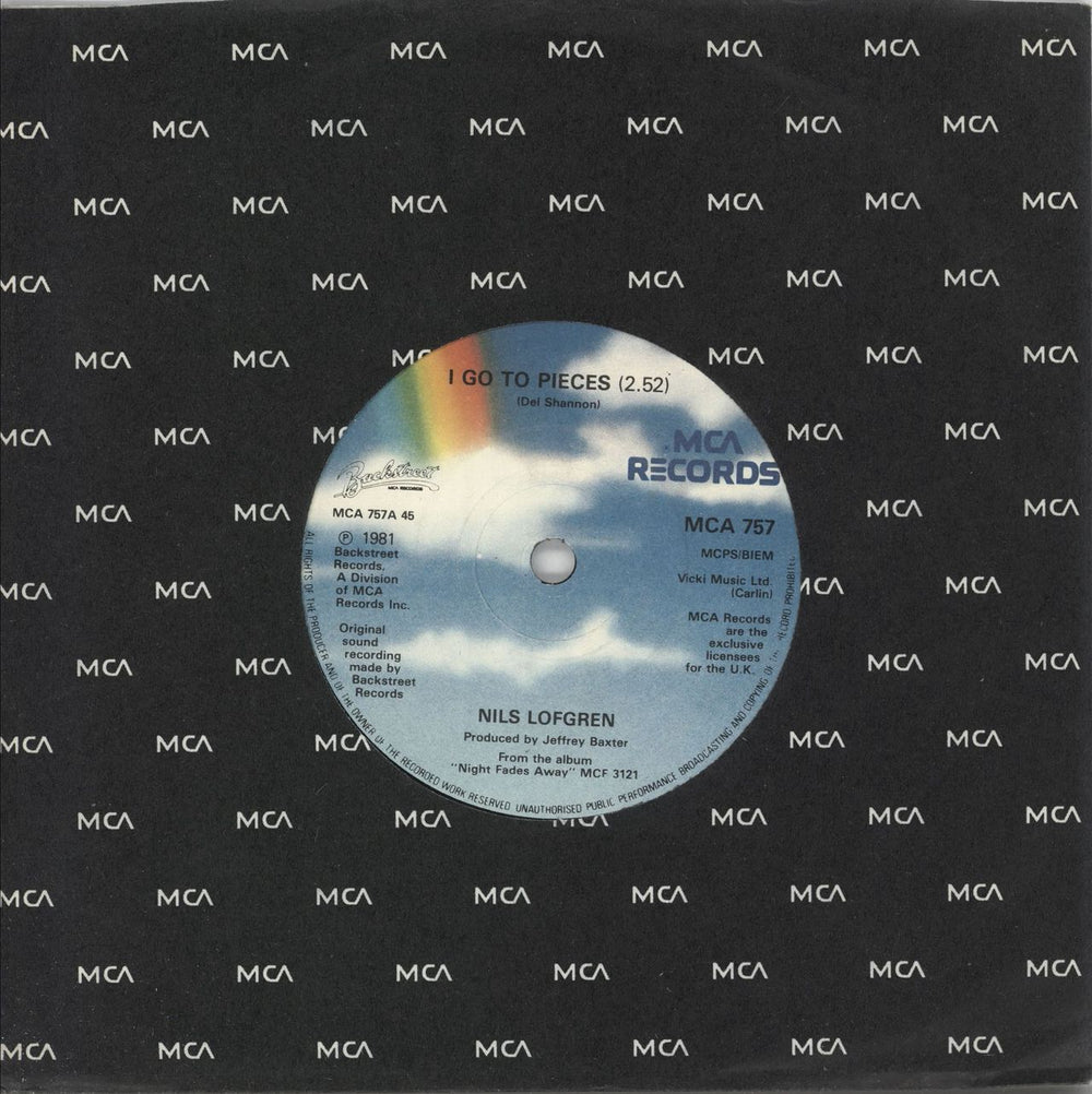 Nils Lofgren I Go To Pieces UK 7" vinyl single (7 inch record / 45) MCA757