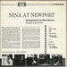 Nina Simone Nina At Newport US vinyl LP album (LP record)