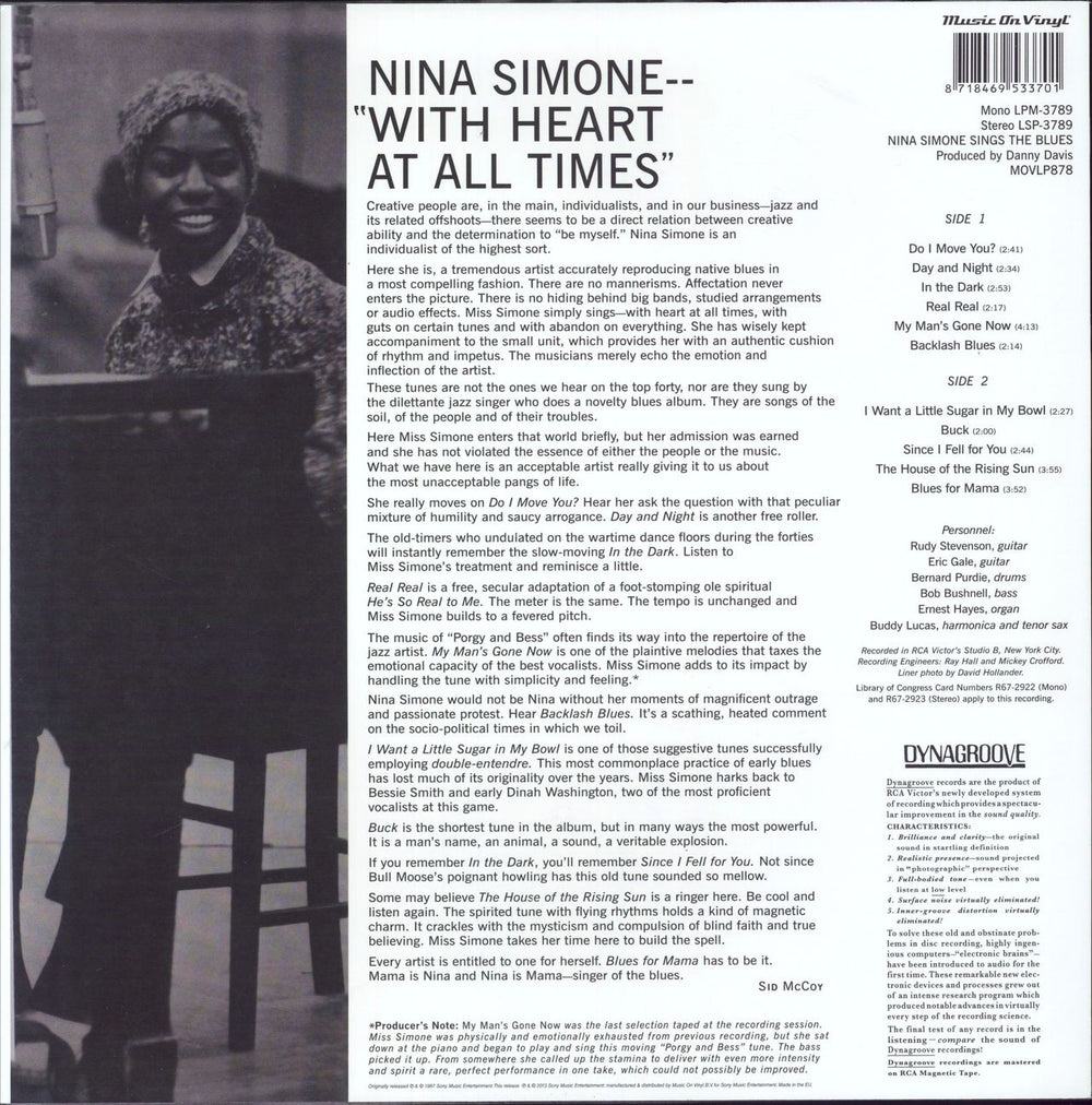 Nina Simone Sings The Blues - 180gm UK vinyl LP album (LP record) 8718469533701