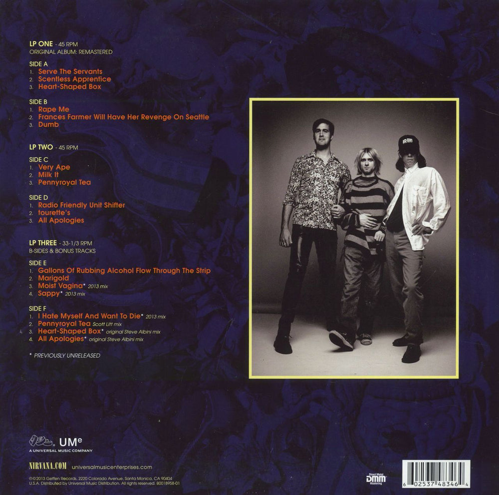 Nirvana (US) In Utero - 180 Gram Vinyl - EX UK 3-LP vinyl record set (Triple LP Album) 602537483464