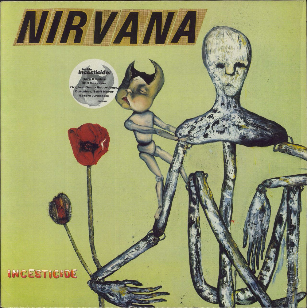 Nirvana (US) Incesticide - Hype Sticker - EX UK vinyl LP album (LP record) GEF24504