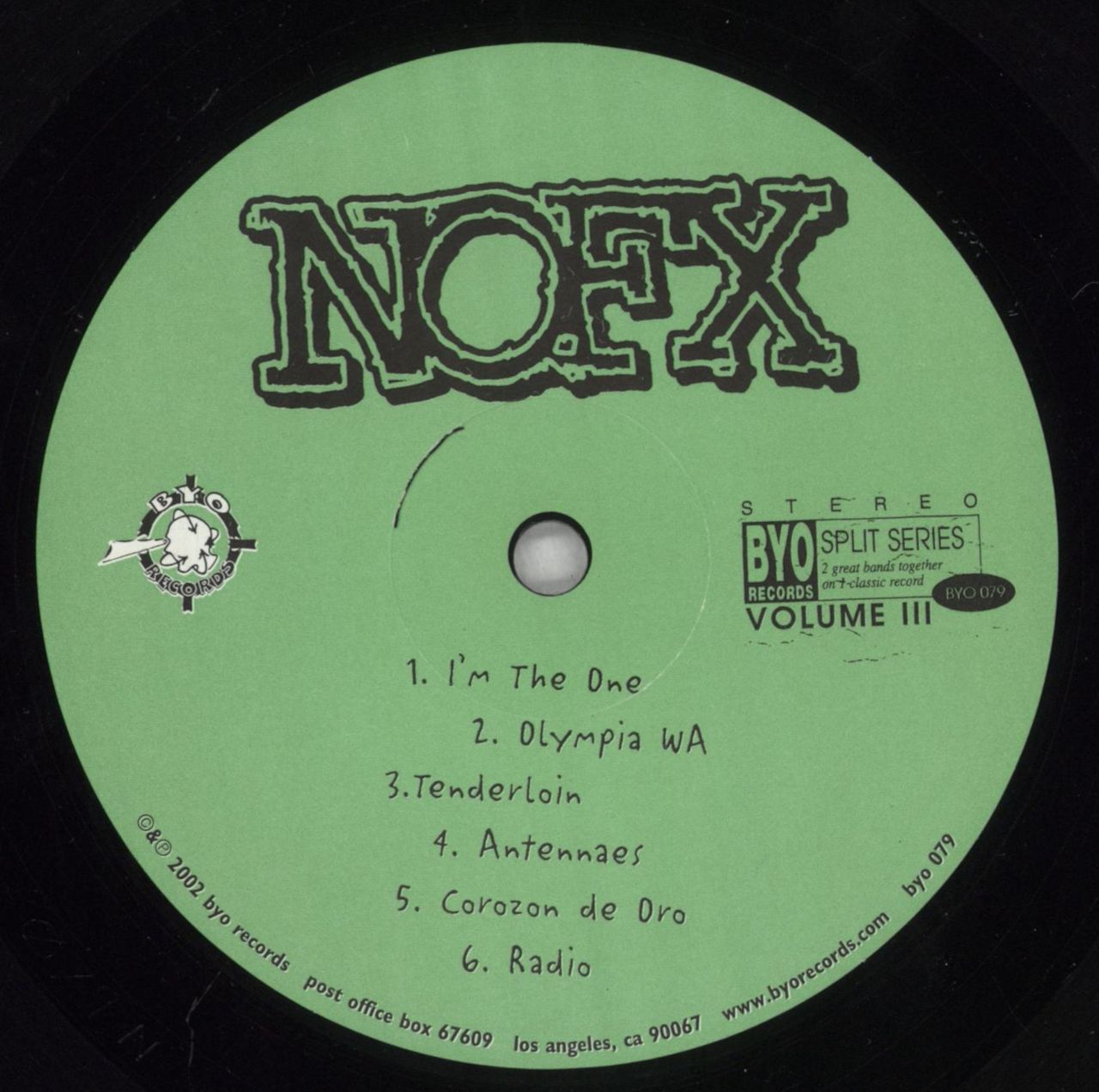 NoFX BYO Split Series Volume III US Vinyl LP