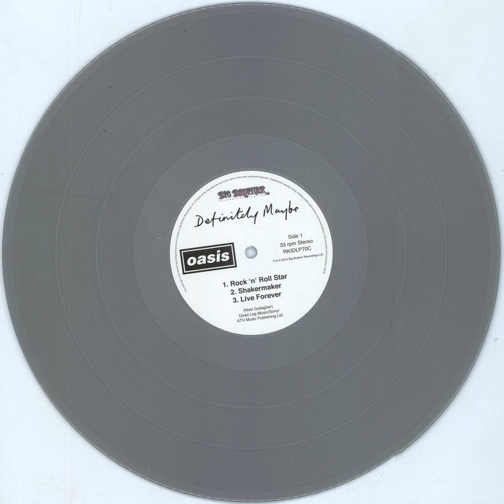 Oasis Definitely Maybe: 25th Anniversary - Silver UK 2-LP vinyl record set (Double LP Album) OAS2LDE807799