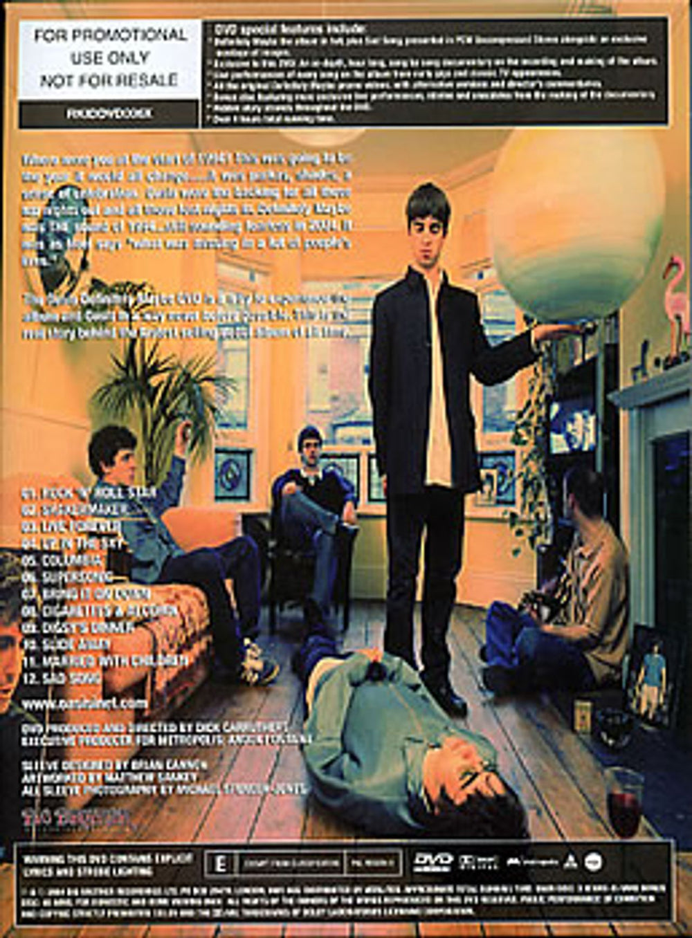 Oasis Definitely Maybe DVD Promo UK Promo DVD OASDDDE299637