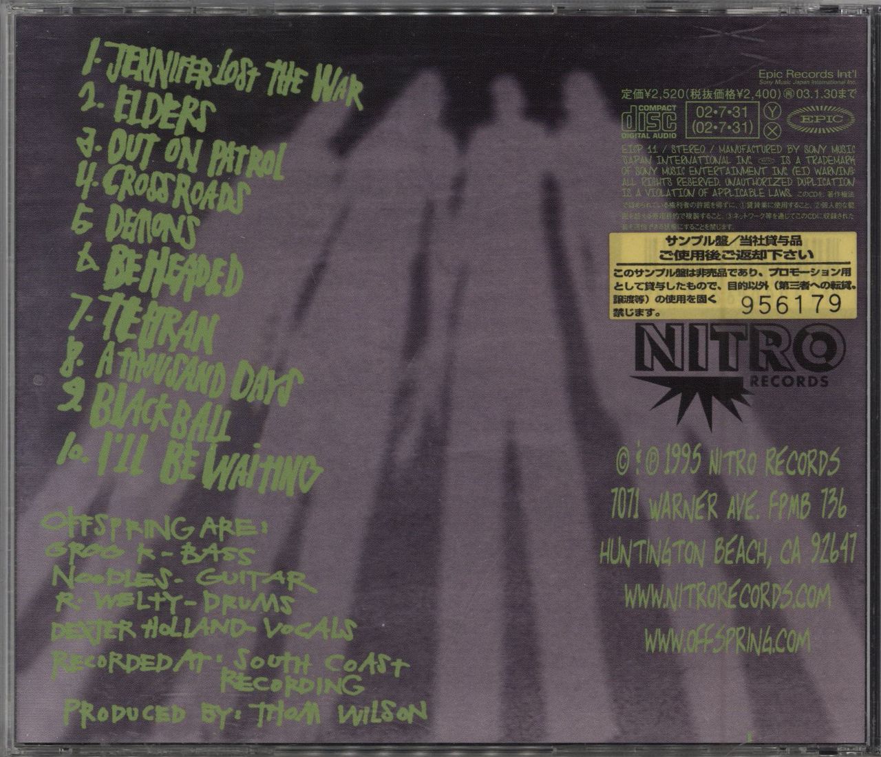 Offspring The Offspring Japanese Promo CD album (CDLP)
