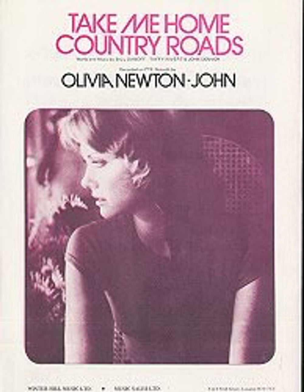 Olivia Newton John Take Me Home Country Roads - Pink UK sheet music SHEET MUSIC