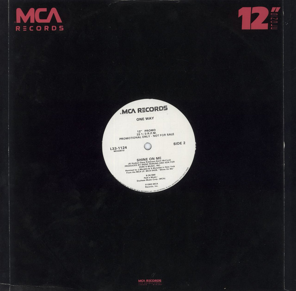 One Way Shine On Me US Promo 12" vinyl single (12 inch record / Maxi-single)