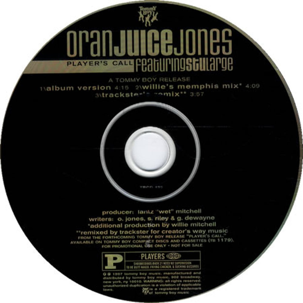 Oran 'Juice' Jones Player's Call US Promo CD single (CD5 / 5") TBCD0422