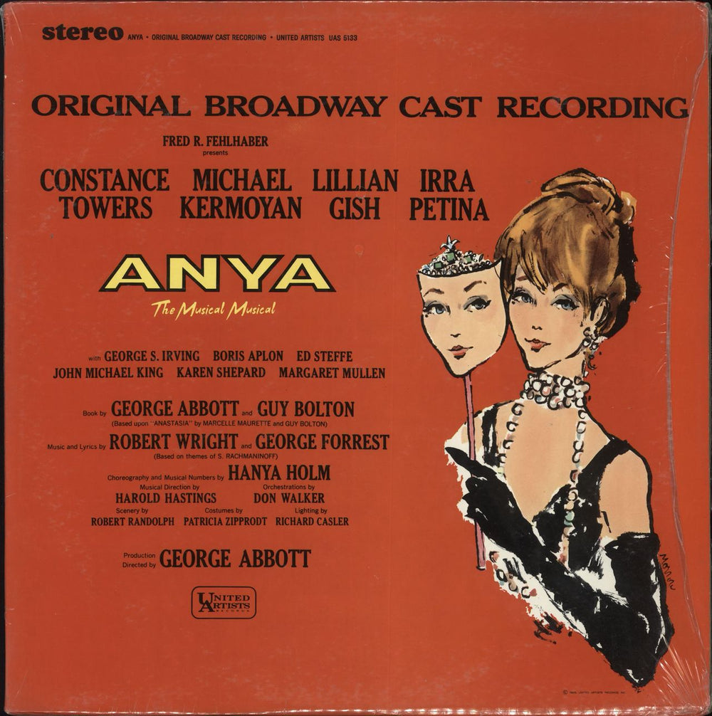 Original Cast Recording Anya US vinyl LP album (LP record) UAS5133
