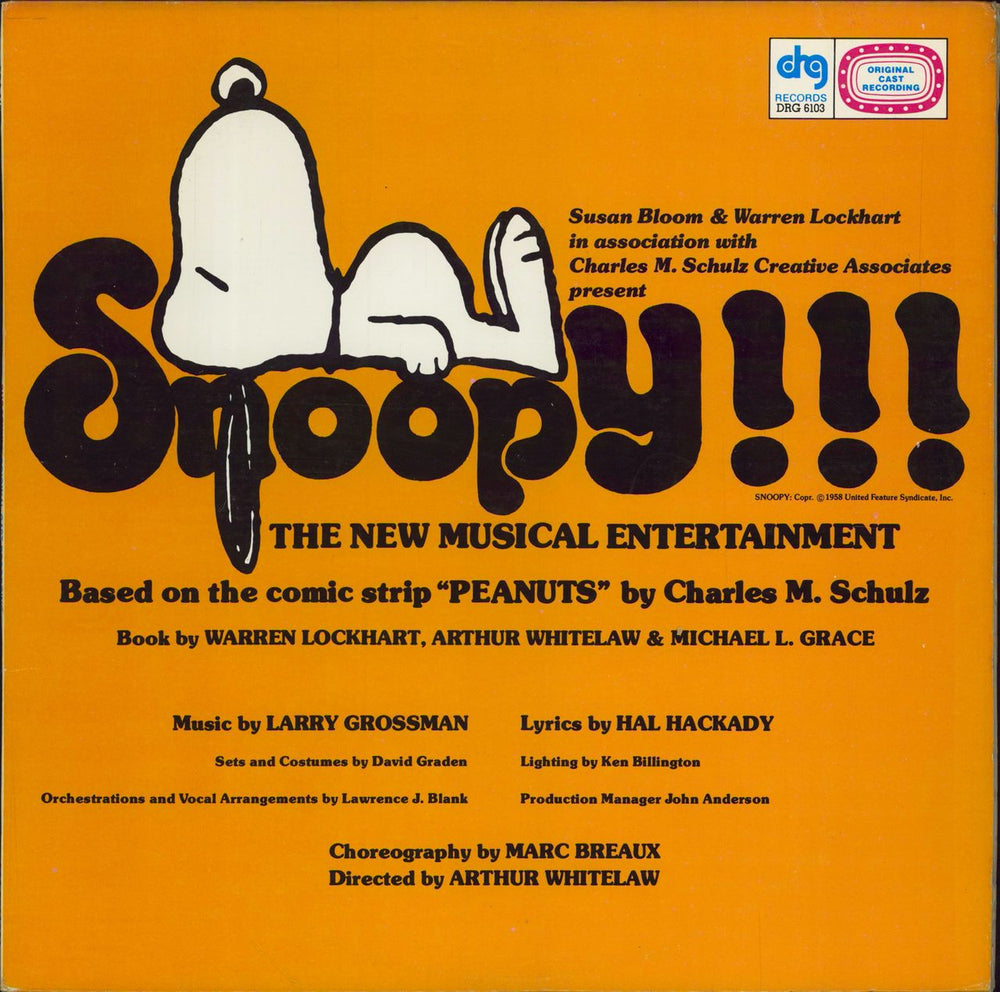 Original Cast Recording Snoopy!!! US vinyl LP album (LP record) DRG6103