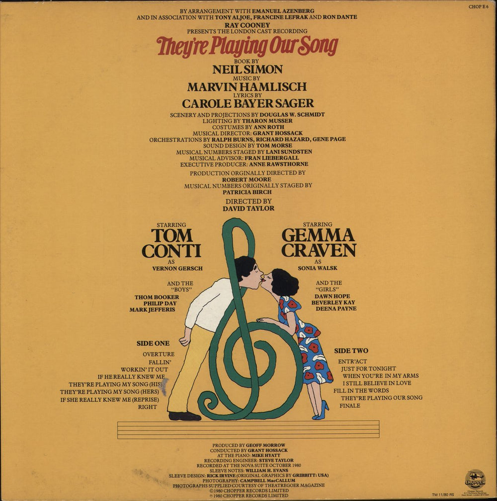 Original Cast Recording They're Playing Our Song - Autographed UK vinyl LP album (LP record)