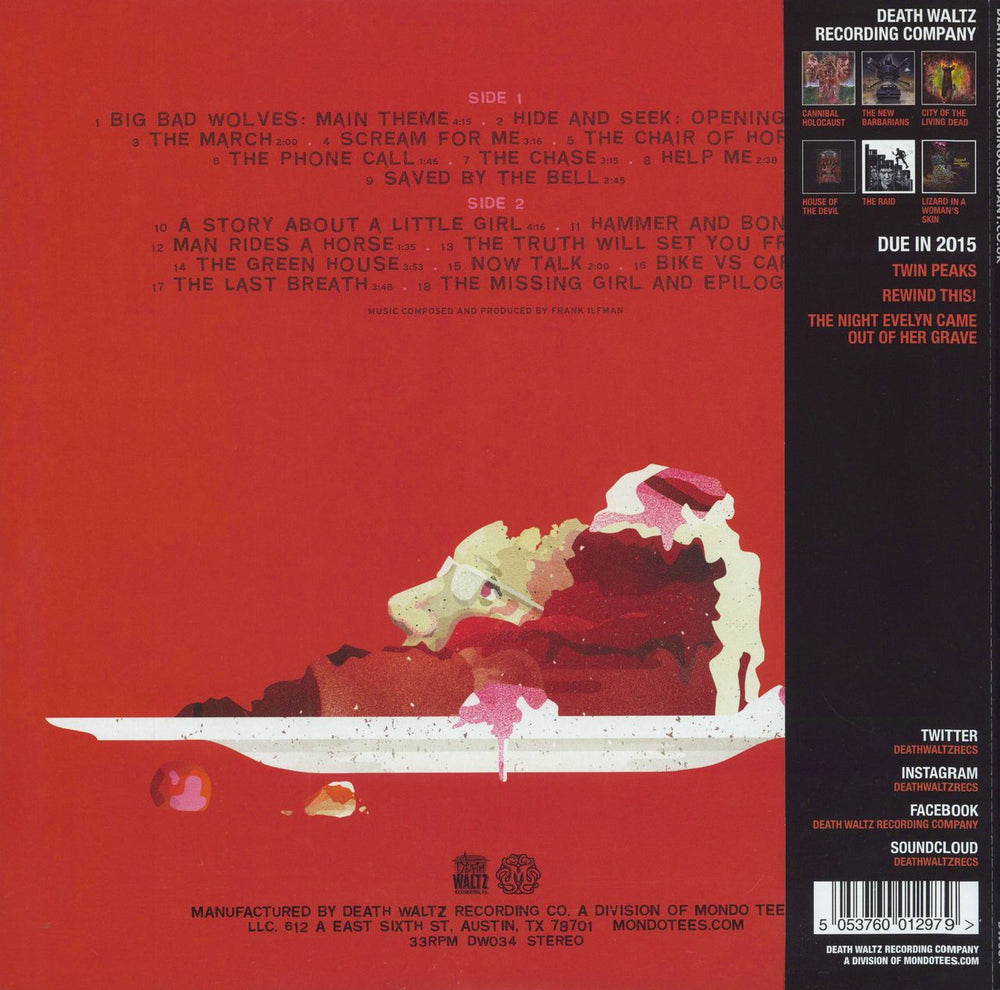 Original Soundtrack Big Bad Wolves - Pink with Red/White Splatter Vinyl US vinyl LP album (LP record) 5053760012979