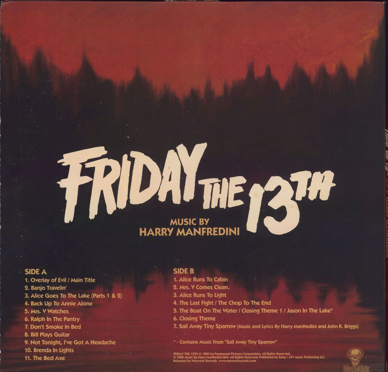 Original Soundtrack Friday The 13th - Green & Black Vinyl - EX US Viny —