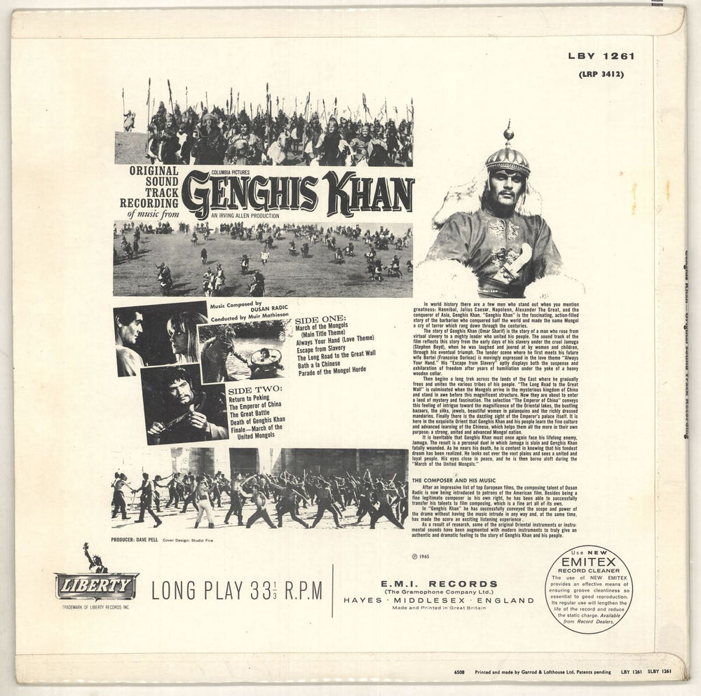 Original Soundtrack Genghis Khan UK vinyl LP album (LP record)