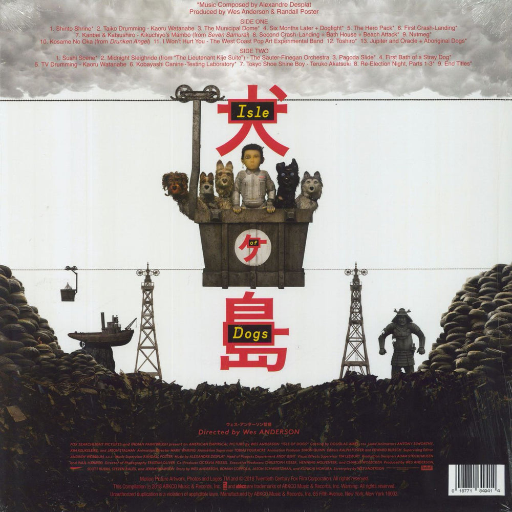 Original Soundtrack Isle Of Dogs - 180 Gram + Shrink US vinyl LP album (LP record) 018771849414