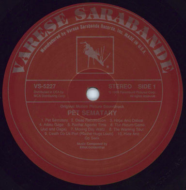 Original Soundtrack Pet Sematary US vinyl LP album (LP record) OSTLPPE813455