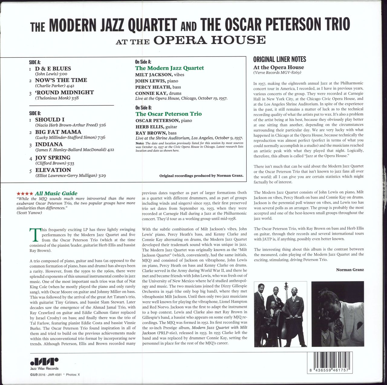 Oscar Peterson At The Opera House - 180g UK vinyl LP album (LP record)
