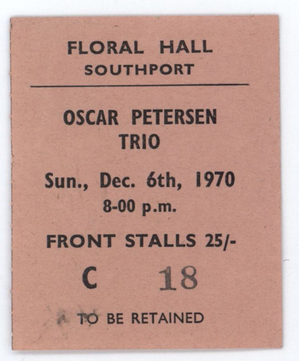 Oscar Peterson Souvenir Brochure + ticket stub UK tour programme OP1TRSO787167
