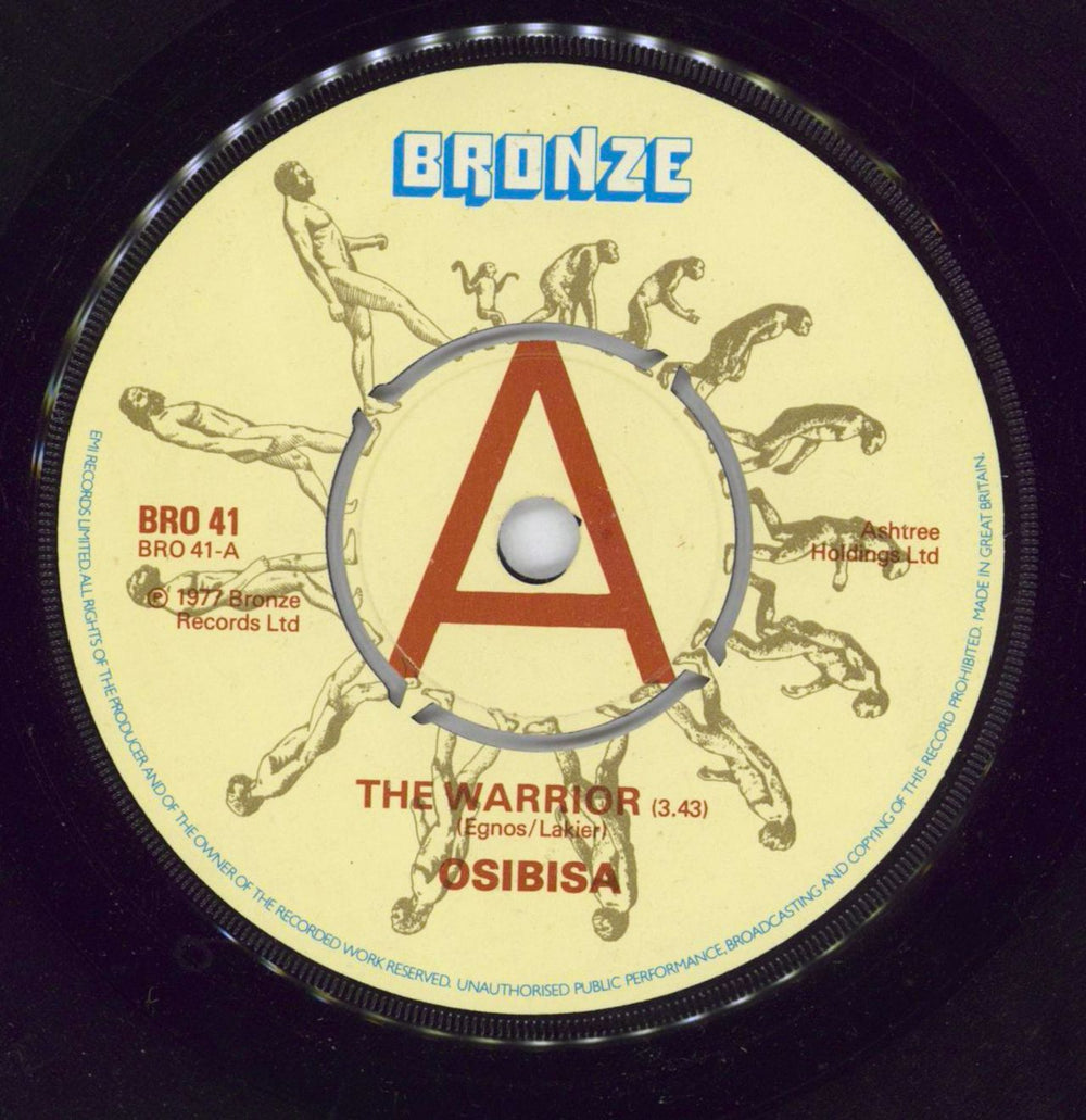 Osibisa The Warrior - A Label UK Promo 7" vinyl single (7 inch record / 45) BRO41